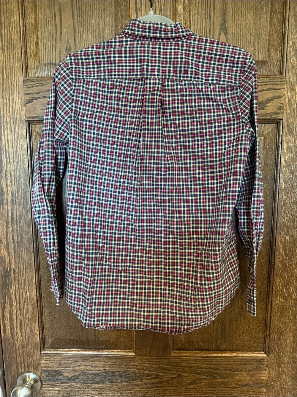 Ralph Lauren Red Navy White Plaid Button-Down Shirt Youth Large/Women XS Unisex